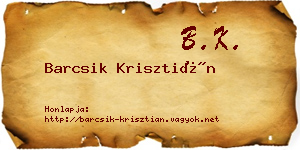 Barcsik Krisztián névjegykártya