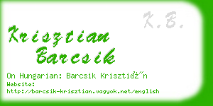 krisztian barcsik business card